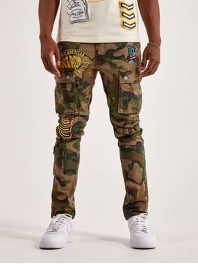 Men’s First Row reimagined camouflage utility cargo twill pants size 36 x 32